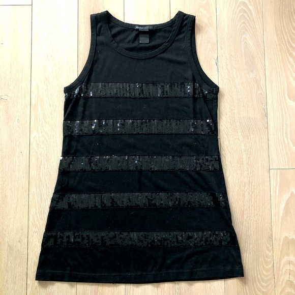 Marc Jacobs Sequin Striped Tank Top in Black - Picture 1 of 9